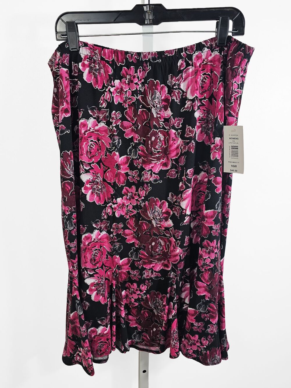 Tanjay Pink About It Size 16W Floral Godet Skirt